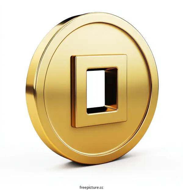 Golden Chinese Coin Illustration