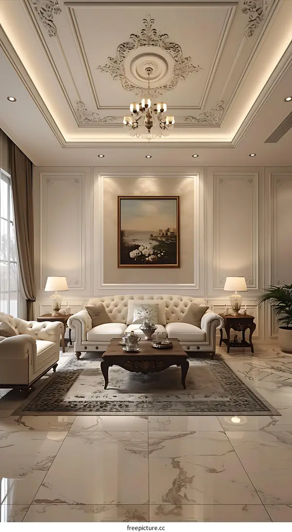 European style living room interior design