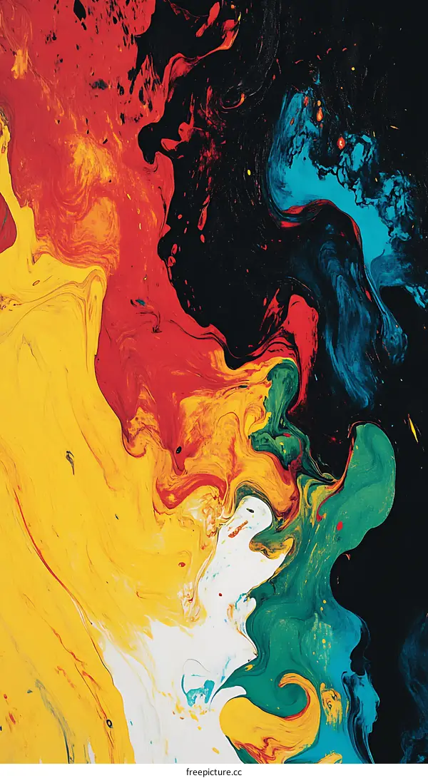 Abstract Swirls of Color on Canvas