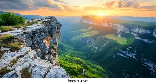Mountain Canyon Sunset Landscape