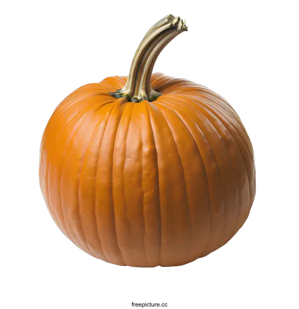 [Transparent Background PNG]Whole Orange Pumpkin Isolated on White Background