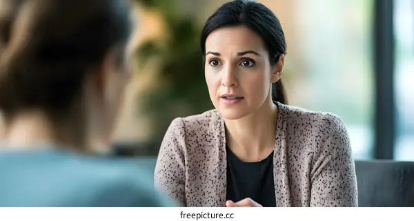 Serious Conversation Between Two Women