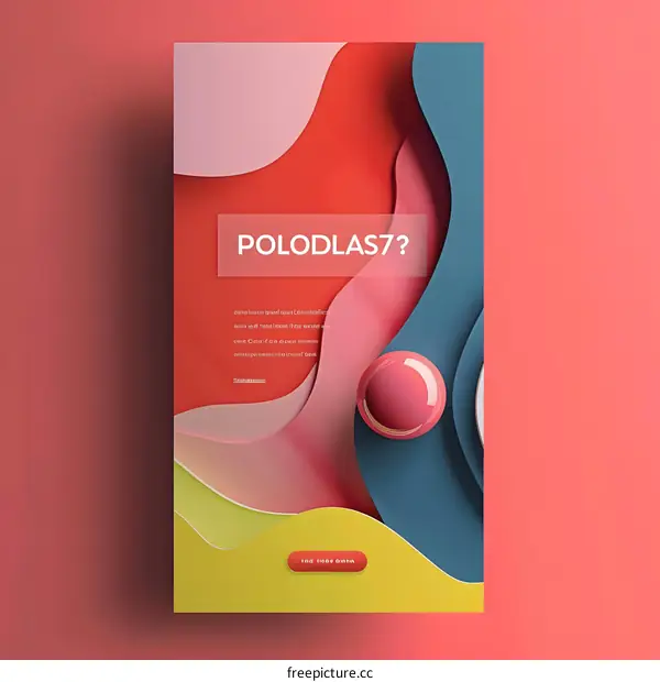 Abstract  Design with Colorful  Waves and a 3D Sphere