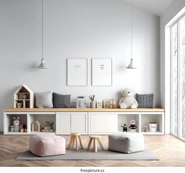 Cozy Kids Playroom Interior Design Illustration