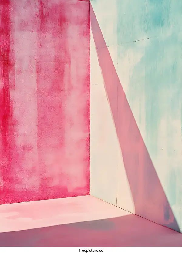 Abstract Pink and Blue Wall Corner