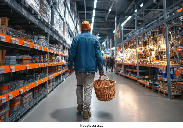 Large Warehouse Shopping Experience with Customer