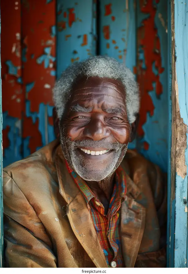 African American Man Standing In Doorway Smiling