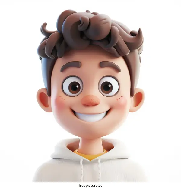 3D rendering of a happy young boy