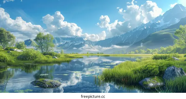 Stunning Lake and Mountain Panorama