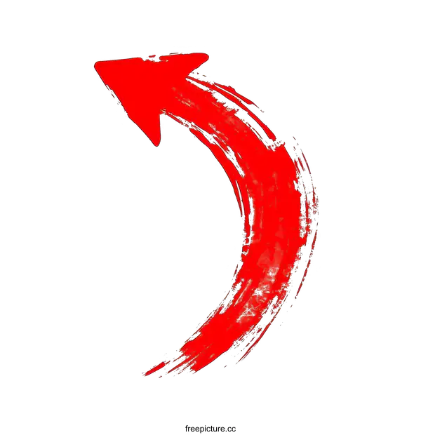 [Transparent Background PNG]Abstract Red Arrow Brush Stroke Design