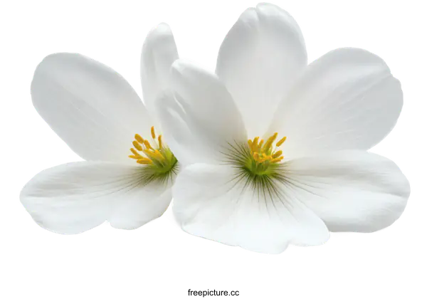 [Transparent Background PNG]Close-up of Two White Flowers