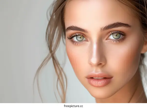 Beauty Portrait of a Woman with Freckles