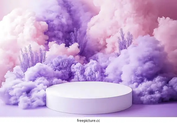 Pastel Clouds Display Podium