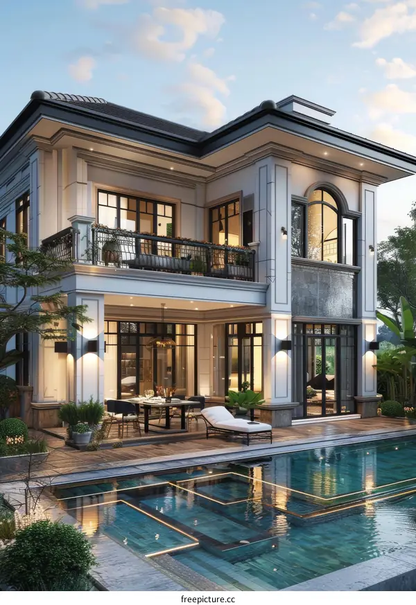 Luxury Modern Mansion with Exquisite Outdoor Pool