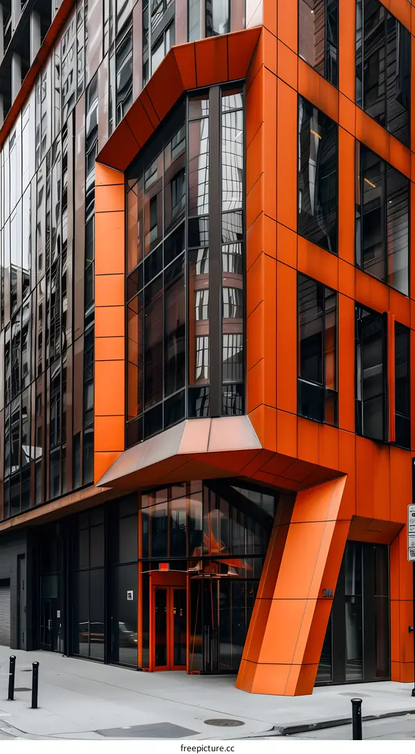 Modern Orange Building Architecture Glass Facade