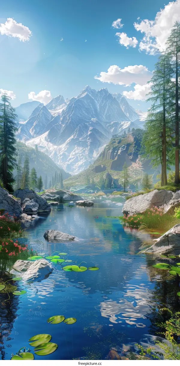 Serene Mountain Lake with Stunning Reflections