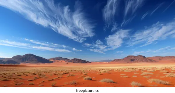 A vast expanse of the Namib Desert in Namibia, Africa