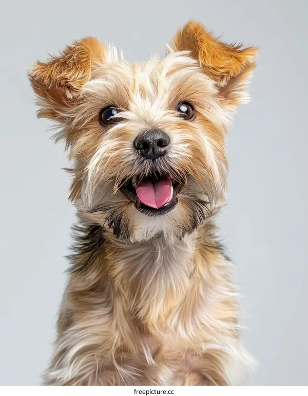 small dog smiling with tongue out