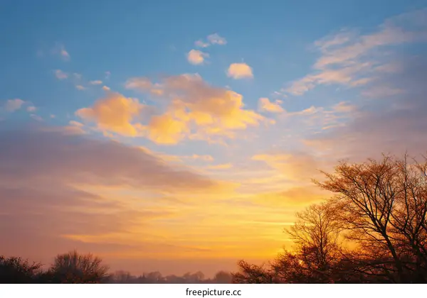 Beautiful Colorful Sunset Sky with Clouds