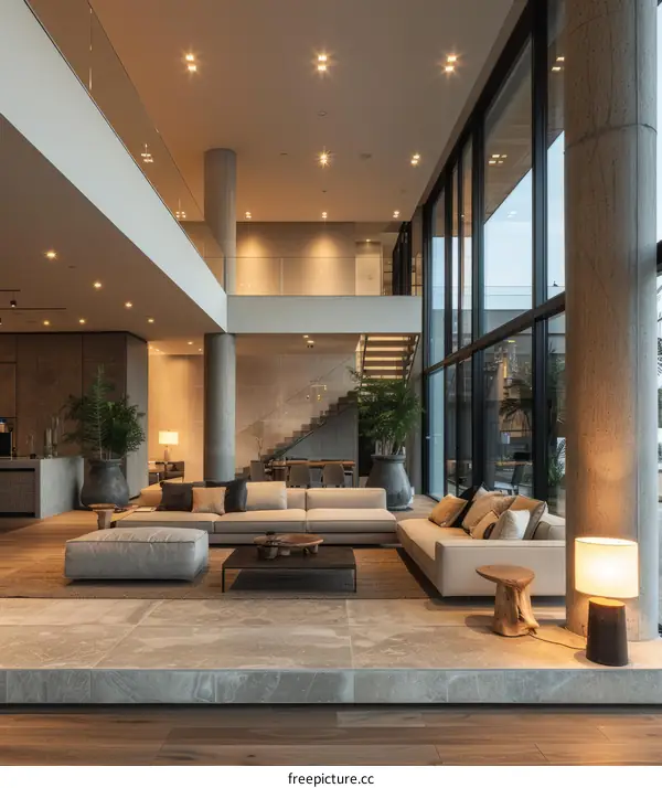 Modern minimalist home interior living room design