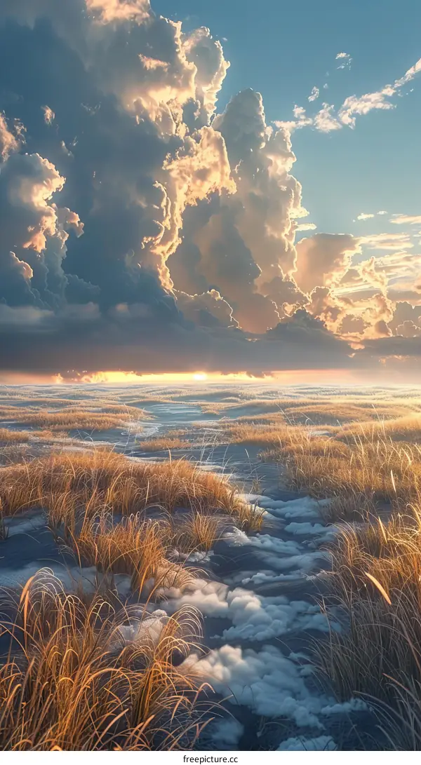 Sunrise over a Winter Meadow