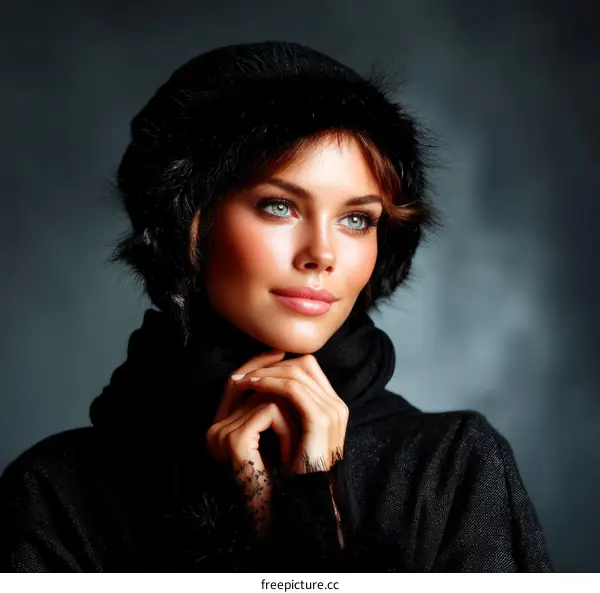 Beautiful Woman in Winter Fashion