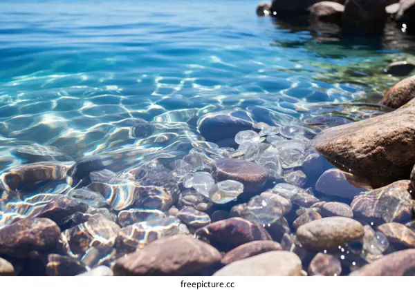 Smooth Polished Rocks Under Crystal Clear Water