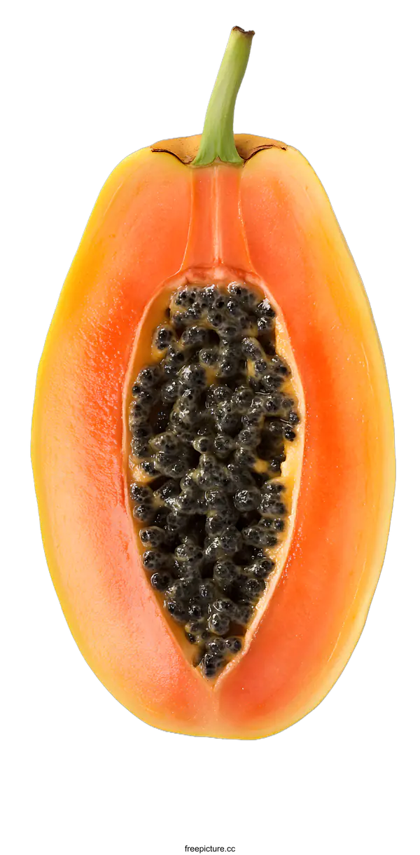 [Transparent Background PNG]Close Up of Ripe Papaya Half