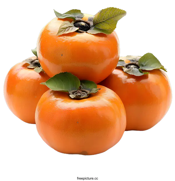 [Transparent Background PNG]Fresh persimmons on a white background
