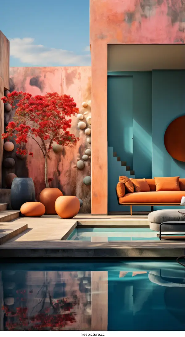 Modern Colorful Home with Pool