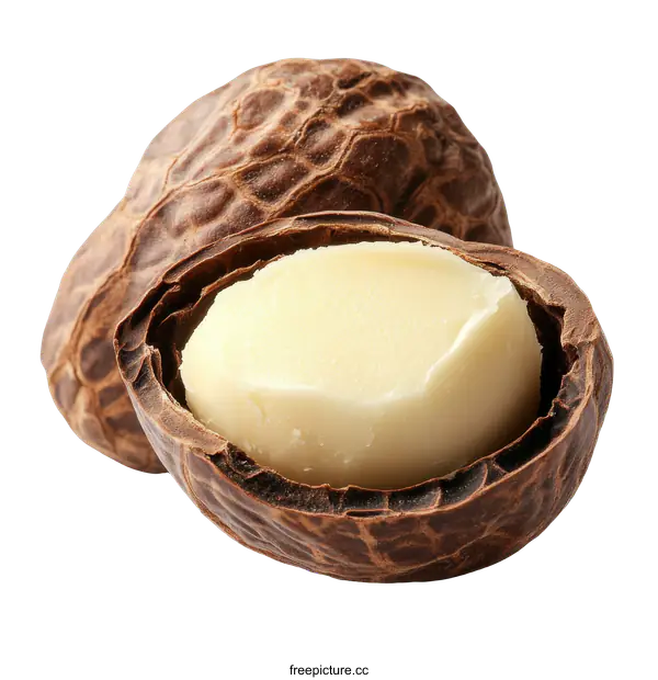[Transparent Background PNG]Shea Butter Nut Close-up Image