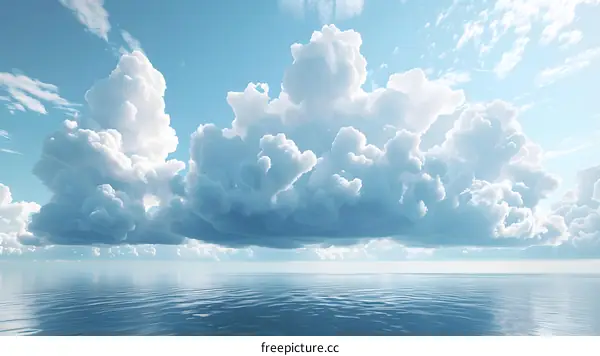 Cumulus clouds over the ocean