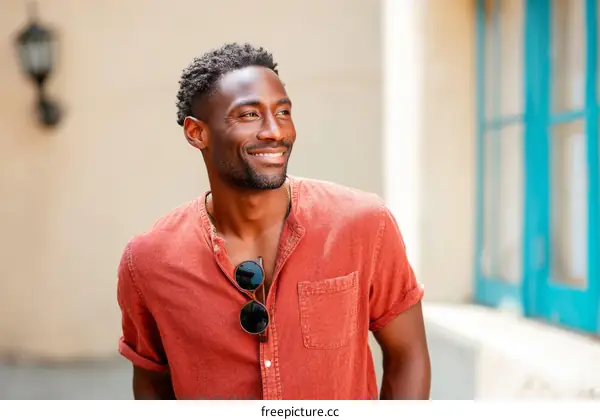 Smiling African American Man Outdoors