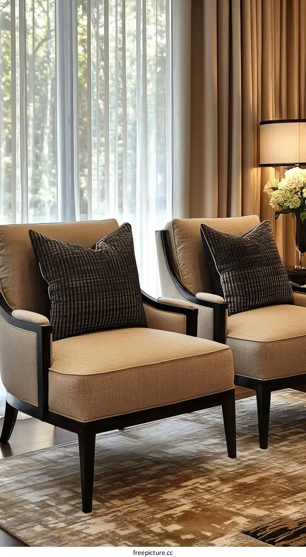 Elegant Living Room with Modern Armchairs