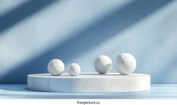 Modern Minimalist Display of White Marble Sphere