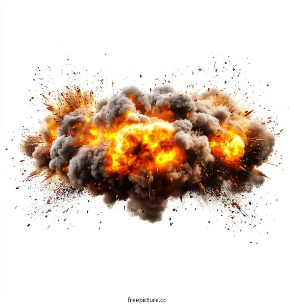 Explosion Effect Illustration Isolated on White Background