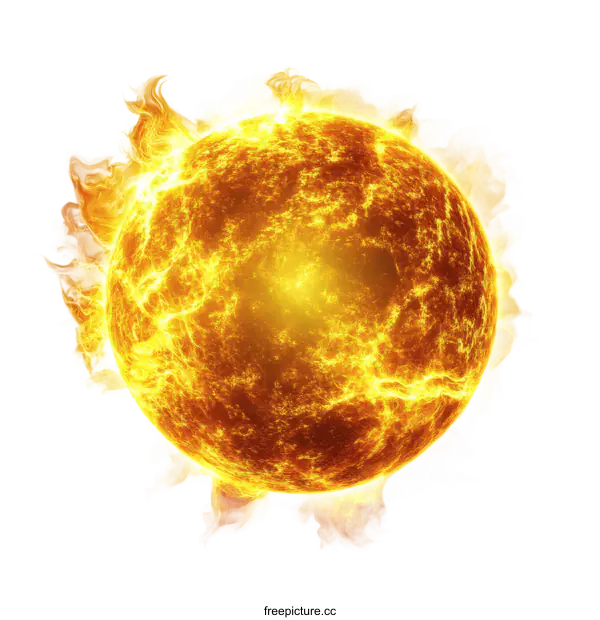 [Transparent Background PNG]Fiery Sun Illustration