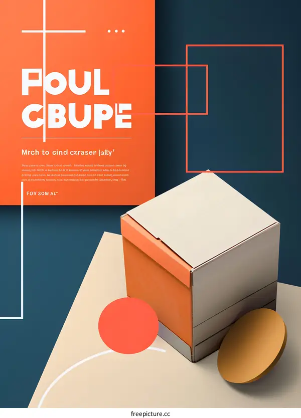 Abstract Box Design with Geometric Shapes and Minimalist Typography