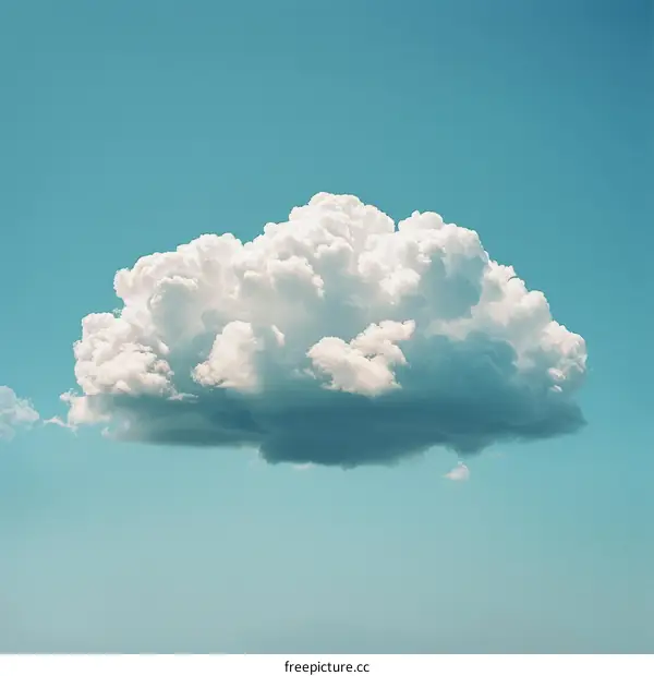 Single cloud floating in a blue sky