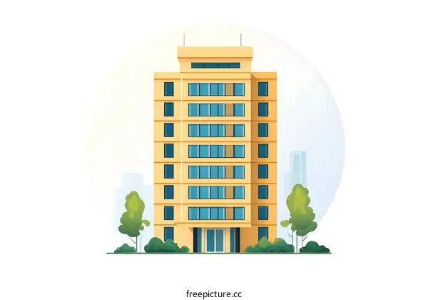 Flat Style Cityscape Illustration With Building