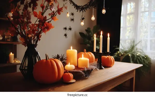 Autumn Halloween Decoration Table Setting