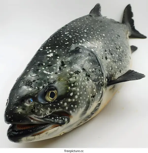 Close Up of a Spotted Fish on a White Background