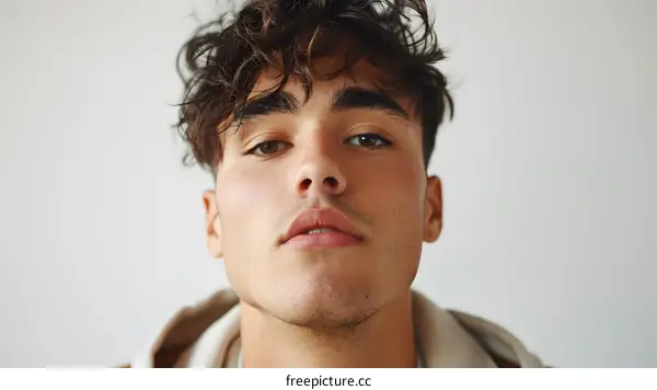 Portrait of Young Man with Brown Hair