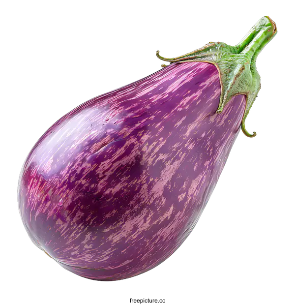 [Transparent Background PNG]Fresh Graffiti Eggplant on White Background