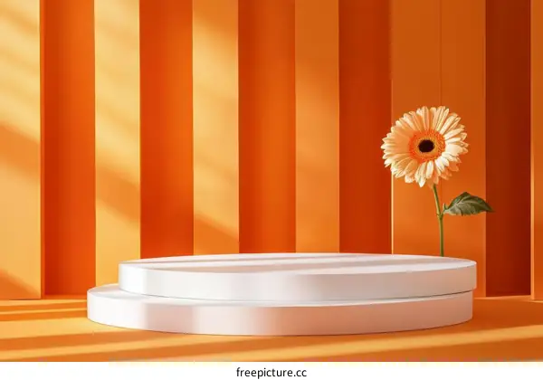 Modern Orange and White Product Display