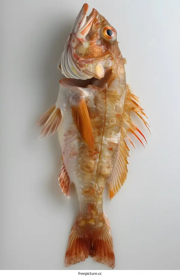 Close-up of a Fish on a White Background