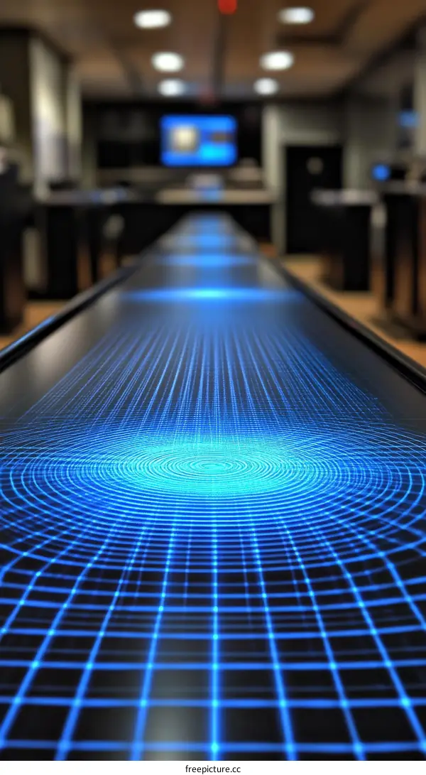 Abstract Blue Light Digital Display