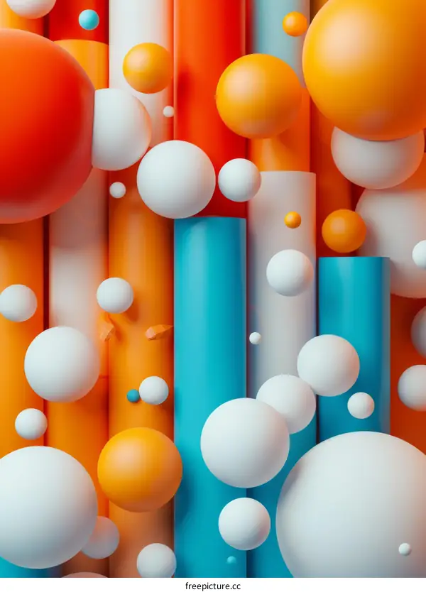 Colorful 3D Balls and Cylinders