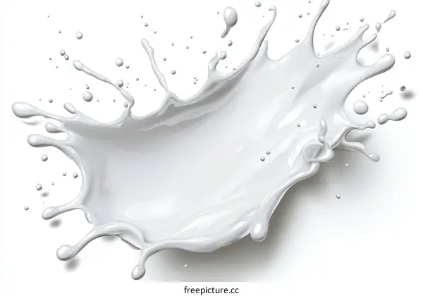 Milk Splash Illustration with Realistic Texture