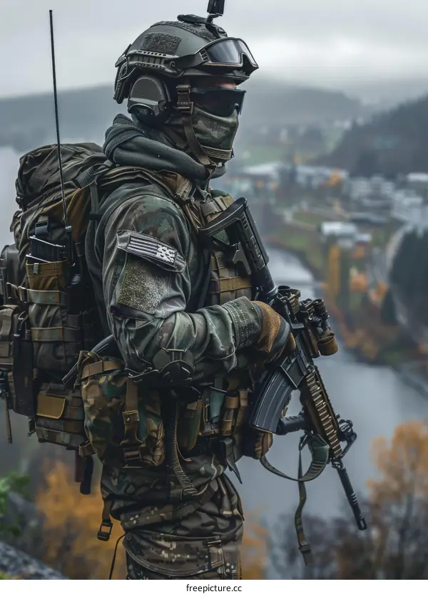 Soldier in the mountains